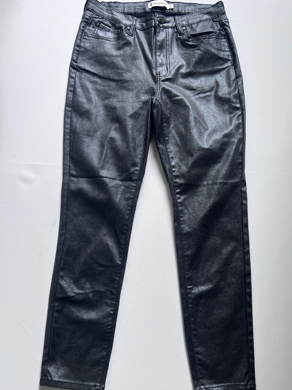 Rebecca Minkoff Black Glitter Jeans size 10